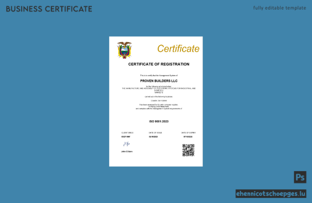 Ecuador-Registrierungsbescheinigung – Beispielansicht in Word und PDF